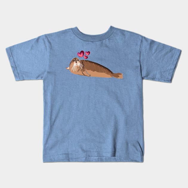 Bearded seal Kids T-Shirt by belettelepink